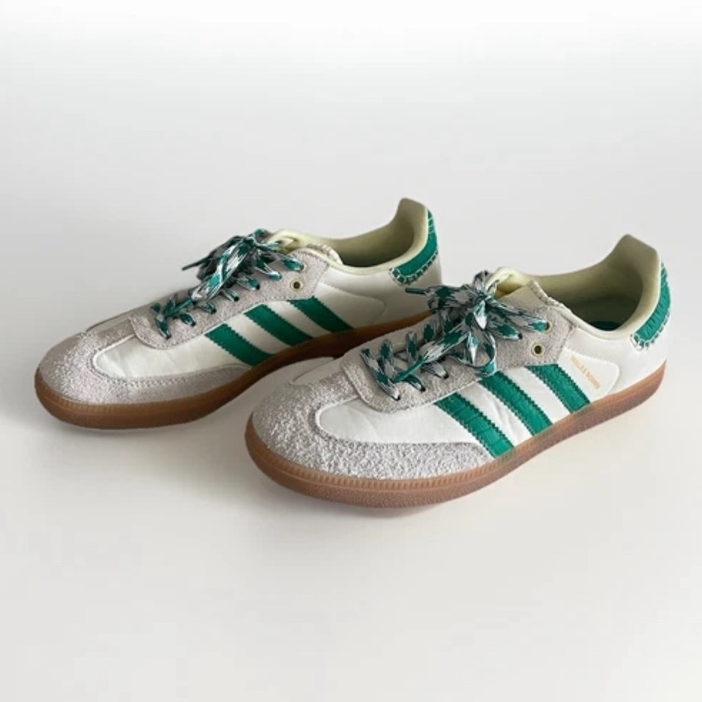 Size 9 - Men’s adidas Wales Bonner x Samba Cream White Bold Green - GY4344